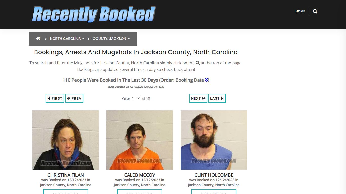 Bookings, Arrests and Mugshots in Jackson County, North Carolina