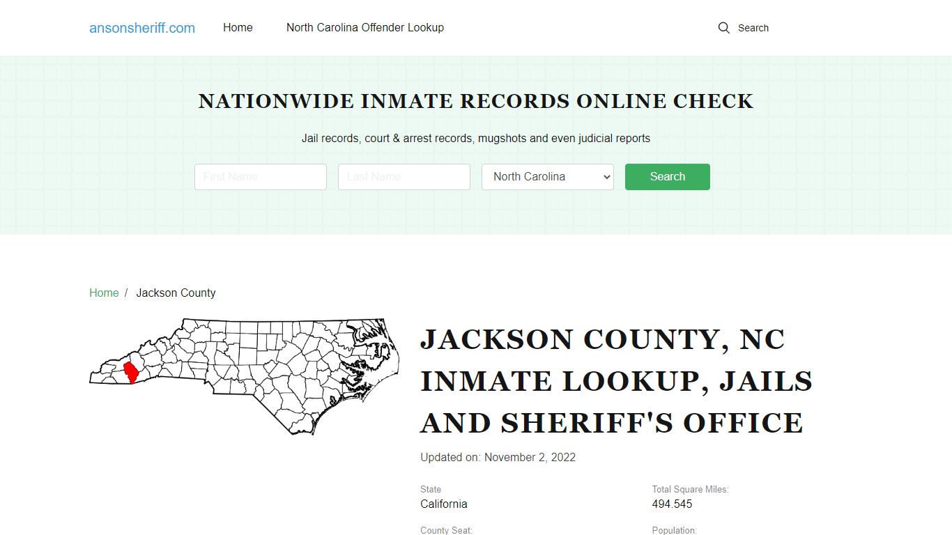 Jackson County, NC Inmate Search, Jails, Sheriff